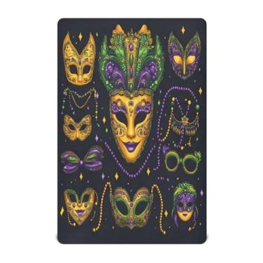 Imagem de STAYTOP Lençóis de berço com máscara de carnaval de carnaval para meninos e meninas, lençol com elástico para berço padrão e colchão infantil, lençol de microfibra supermacia 132 × 71 cm