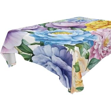 Imagem de Burbuja Toalha de mesa de borboleta, toalha de mesa quadrada anti-rugas grossa para decoração de jantar, cozinha, festa, 152 x 152 cm