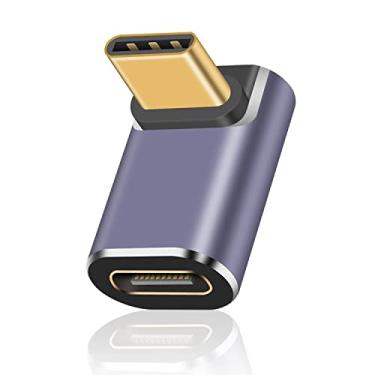 Imagem de Duttek Adaptador de ângulo USB C 40 Gbps, adaptador USB C 90 graus suporta carregamento rápido de 8 K@60HZ e 100 W, tipo C de 90 graus compatível com Thunderbolt 3/4 e com dispositivos de interface
