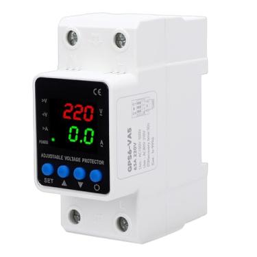 Imagem de Luocute Protetor de Tensão Ajustável, Dispositivo de Proteção de Corrente de Sobretensão de 63A Com Display LED e Montagem Em Trilho DIN, para Elétrico