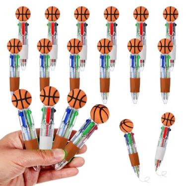Imagem de Zhirlyn Canetas de basquete mini caneta multicolorida em uma 4 em 1 kawaii, canetas esferográficas legais para lembrancinhas de festa de aniversário, materiais para professores (basquete, 12)