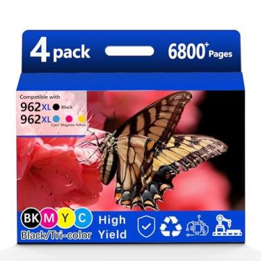 Imagem de MAGIC MOTO Pacote combo de cartuchos de tinta 962XL 962: Substituição para HP Ink 962XL Preto e 962 Color 962XL/962 OfficeJet Pro 9010 Series 9020 9015 9018 9025 9012 9014 9016 9022 9019 Impressora