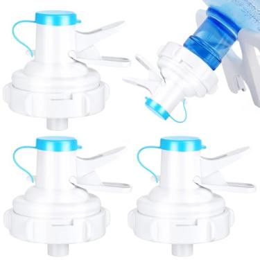 Imagem de LemonRoad Pacote com 4 Válvula Dispensadora de Água Tampa de Jarro de Água de 5 Galões Garrafa Bico Garrafa Torneira de Plástico Reutilizável com Tampa de Torneira para Beber Coroa de 55 mm