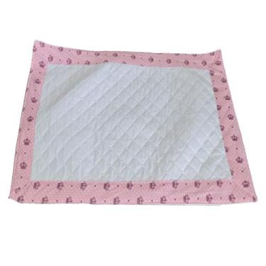 Imagem de Tapete Higiênico Pet Impermeável Grande Reutilizável, Lavável, Microfibra, 70x100cm, Base Matelada (Realeza Rosa, Grande)