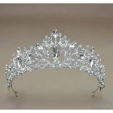 Imagem de Grampos de cabelo banhados a prata, coroa de cabelo para mulheres, tiara de strass, coroas de princesa para casamento, formatura, acessórios para a cabeça, presentes