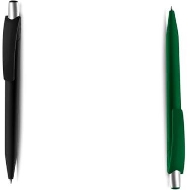 Imagem de Caneta Esferográfica Retrátil Executiva, Azul, Metal e Plástico, Escrita 0.7mm, Acabamento Fosco, Grip Metálico, Design Cilíndrico, para Escrita Geral (Preto e Verde)