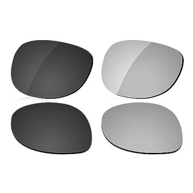 Imagem de LenzReborn Substituição de lente polarizada para óculos de sol RayBan RB3267-64 - preto escuro + cinza prateado