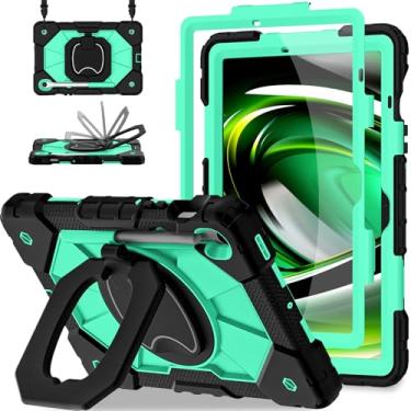 Imagem de Scnioy Capa para Samsung Galaxy Tab S10 Lite/S10 FE/S9 FE 10,9 polegadas e Galaxy Tab S9 11 polegadas, capa robusta para tablet Samsung S10 FE com suporte para caneta, suporte giratório 360, alça de