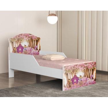 Imagem de Mini Cama Infantil Livia Adesivada Para Quarto MDF Com Proteção Latera