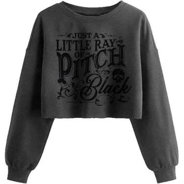 Imagem de Camisola KNBUO Little Ray of Pitch preta feminina Crop S