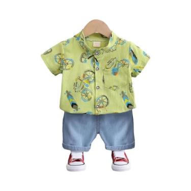 Imagem de Conjunto De Roupas De Verão Para Meninos Camisa Casual E Shorts 2 Peça