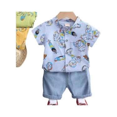 Imagem de Conjunto De Roupas De Verão Para Meninos Camisa Casual E Shorts 2 Peça