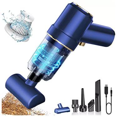 Imagem de Phefop Aspirador de pó Portátil Sem Fio, Aspirador de pó Portátil de Sucção Forte 4000PA Com Vários Bicos Mini Destruidor de Poeira Recarregável para Pêlos de Animais de Estimação,