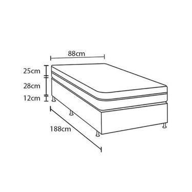 Imagem de Cama Box de Solteiro Portobel + Colchão de Solteiro Portobel Diplomata Orthopedic com Espuma D-33 65x88x188 cm - Preto