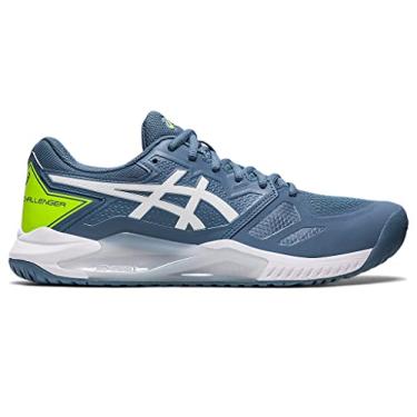 Imagem de ASICS Tênis masculino Gel-Challenger 13, Aço azul/branco, 9.5