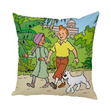 Imagem de Capa De Almofada De Pelúcia Com Estampa De Pug Infantil 45x45cm Para D