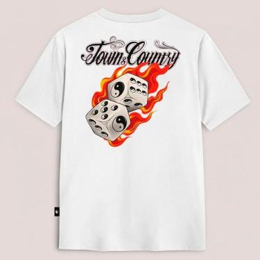 Imagem de Camiseta Town & Country Oversized Dice On Fire Branco-Masculino