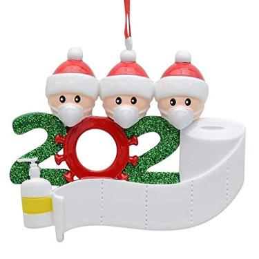 Imagem de Kit de Ornamentos Personalizado para Família Decoração Suspensão em Árvore Festival Amigos Parentes Vizinhos Alto-Resina PVC Ambientalmente Amigável B