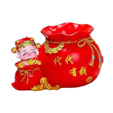 Imagem de Generic Porta-canetas Organizador de Mesa Estatueta do da Riqueza Ferramenta Criativa de Armazenamento para Casa e Escritório Artesanal em Resina