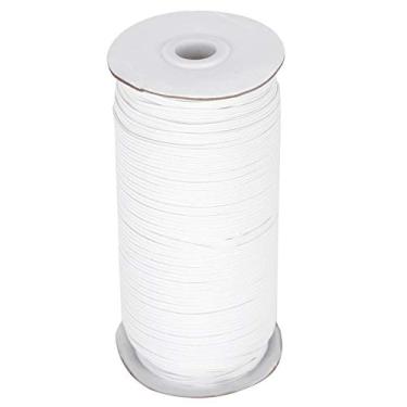 Imagem de Faixa elástica diy cinta corda alta elasticidade forte resiliência comprimento ajustável material de poliéster 3mm largura 180m comprimento para roupas costura artesanato bordado (Branca)