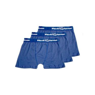 Imagem de Kit com 3 Cuecas Boxer Red Nose 320, Azul, M