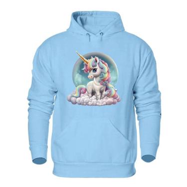 Imagem de Blusa de Frio Abrigo Moletom Quentinho Plus Size Feminino Estampa Unicornio Confortavel Macia-Feminino