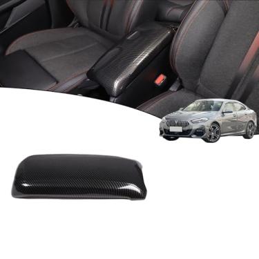 Imagem de JONKOKO ABS Car Interior Center Armrest Box Trim Cover Console Box Protect Cover Compatível com BMW Série 1 Série 2 F40 F44 2020-2023 Acessórios Protetor de Caixa de Assento de Braço de Carro (Fibra