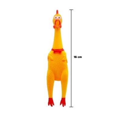 Imagem de Galinha Frango De Borracha Mordedor Pet Com Som Apito 16cm - MAYLON PE