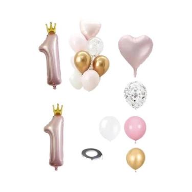 Imagem de Balões De Coroa Para Aniversário De 1 Ano, 24 Peças, Decoração De Fest