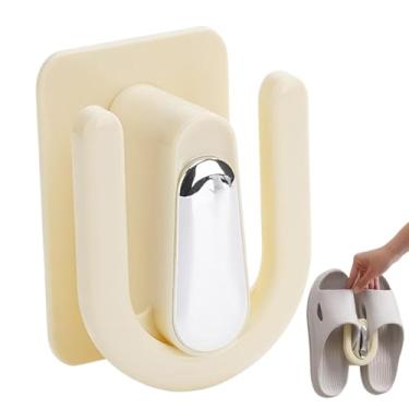 Imagem de Suporte para chinelos, suporte para chinelos montado na parede - Cabides para sapatos Ganchos para banheiro Organizador de armazenamento de porta | Casa chinelos cabide rack adesivo chuveiro chinelos