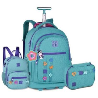 Imagem de Mochila Carrinho com Lancheira e Estojo Box Rebecca Bonbon-Feminino