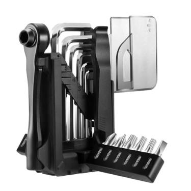 Imagem de SPYMINNPOO Kit de Ferramentas para Reparo de Bicicletas, Conjunto de Chave de Catraca Com 6 Chaves Sextavadas, Alavancas de Pneus de Liga de Aço S2 para Manutenção de Reparo de Bicicletas (Preto)