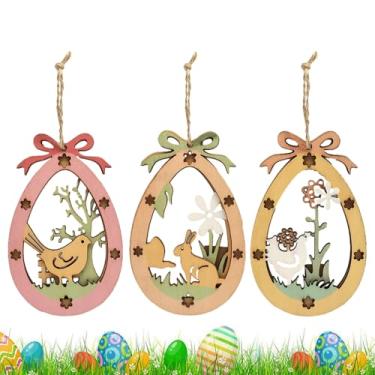 Imagem de Enfeites de árvore de Páscoa, decorações de festa de de 3 peças - enfeites de festa de Páscoa | para pátio, casa, quinta, escola, escritório, , sala de estar, cozinha, quarto