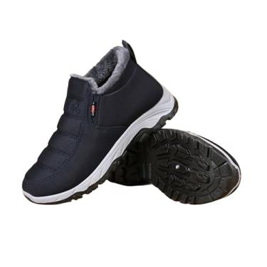 Imagem de Botas de neve femininas de inverno: botas quentes forradas com pele 2025 botas de tornozelo conforto durante todo o dia calçado ao ar livre para caminhadas, Preto, 36