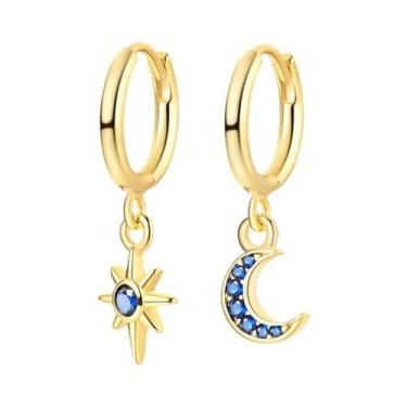 Imagem de Brincos De Argola De Coração Com Pérola Lunar E Cristal Em Prata Ester