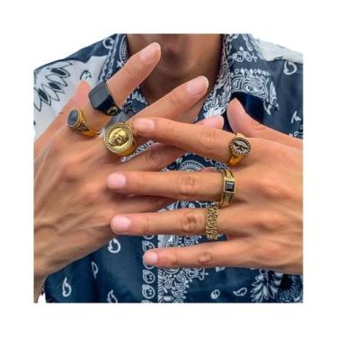 Imagem de Conjunto De Anéis De Caveira Em Prata Antiga Unissex, Joias Vintage Pu