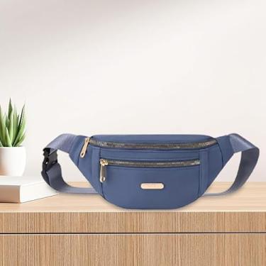 Imagem de Bolsa de cintura esportiva para mulheres, bolsa transversal de nylon multicamadas, pochete moderna para mulheres, Azul, One Size, uso diário