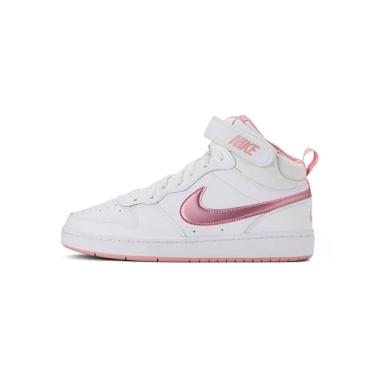 Imagem de Nike Court Borough Mid 2 Tênis infantil, Esmalte branco/rosa, 18
