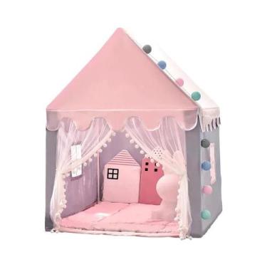 Imagem de Tenda Castelo De Princesa Rosa Para Meninas 1,35M Tenda Portátil Dobrá