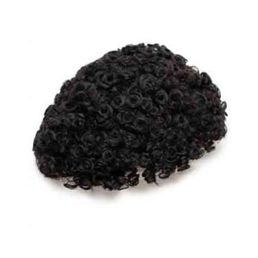 Imagem de Aplique de testa Base de injeção pele fina completa PU com frente vieira peruca masculina cabelo humano ondulado 15 mm(7x9)