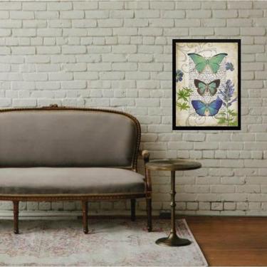 Imagem de Quadro Trio Borboletas Vintage 45X34Cm