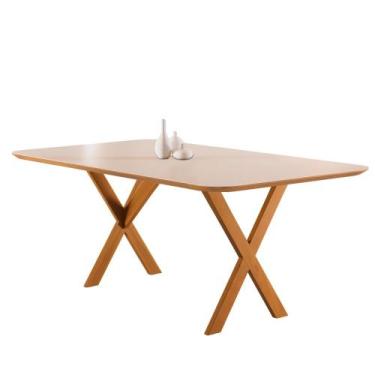 Imagem de Mesa de Jantar Retangular Camélia - Tampo Chanfrado 100% MDF e Vidro C