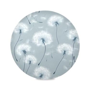 Imagem de STAYTOP Jogo americano redondo de dente-de-leão, 6 peças, tapetes de mesa para férias, antiderrapante, fácil de limpar, para decoração de mesa de festa e churrasco