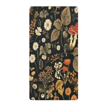 Imagem de Blueangle Lençol de berço padrão para berço infantil - Lençóis de algodão macio e respirável com cogumelos vermelhos (354)