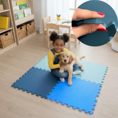 Imagem de Kit 12 Tapetes EVA 50x50cm 10mm com Bordas Tatame Piso Emborrachado An