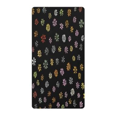 Imagem de Blueangle Lençol de berço padrão para berço infantil - Lençóis de algodão macio e respirável com flores pequenas (318)