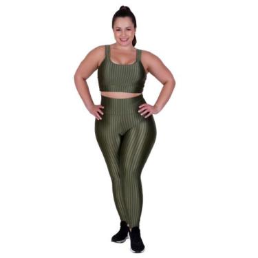 Imagem de Conjunto Fitness Plus Size 3D Top e Legging Cintura Alta - c4 BÁRBARA 