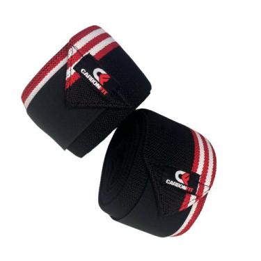 Imagem de Par Cotoveleira De Compressão Esporte Academia Fit Carbonfit, Redwhite