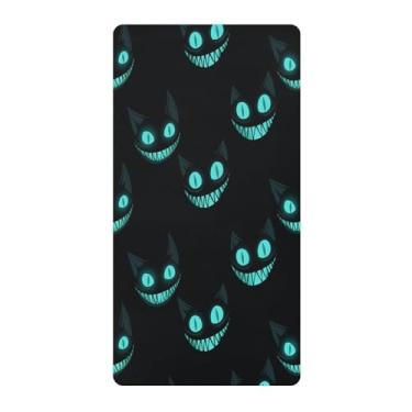 Imagem de Blueangle Lençol de berço padrão para berço infantil - Lençóis de algodão macio e respirável com textura de gato Cheshire (273)