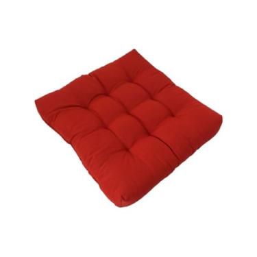 Imagem de Almofada Futon para Assento 50x50cm com Corda Tecido Oxford Macia e Confortável para Cadeira Banco e Pallet(Terracota)